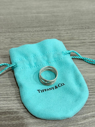 Tiffany & Co. Elsa Peretti Collection Wave Ring Sterling Silver & Aquamarine Size 7