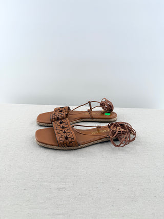 Tory Burch Woven leather wrap sandals, 9