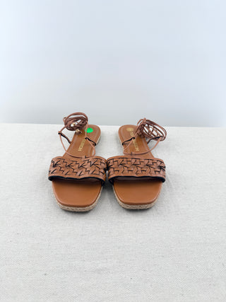 Tory Burch Woven leather wrap sandals, 9