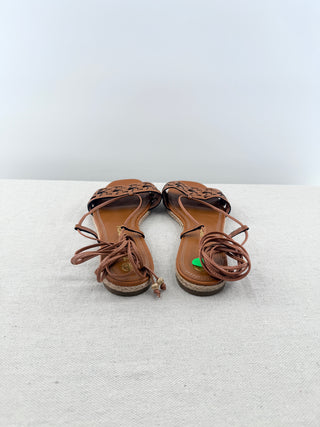 Tory Burch Woven leather wrap sandals, 9