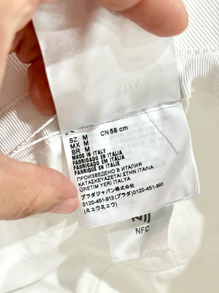 Prada canvas hat with logo, M