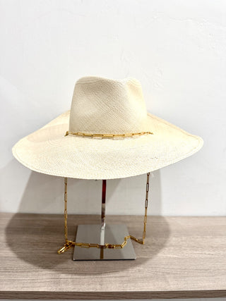 NWT Van Palma Livy Straw Wide-Brim Rancher Hat Natural M