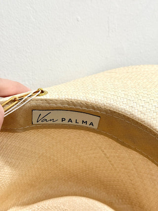 NWT Van Palma Livy Straw Wide-Brim Rancher Hat Natural M