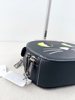 Coach canteen leather crossbody Halloween cat bag