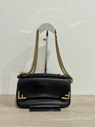 Fendi zucca print flap bag with chain