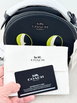 Coach canteen leather crossbody Halloween cat bag