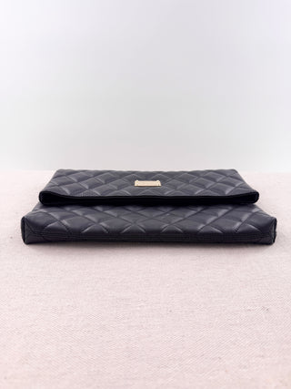St. John large quilted leather clutch bag