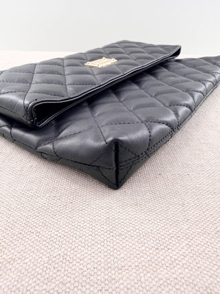 St. John large quilted leather clutch bag