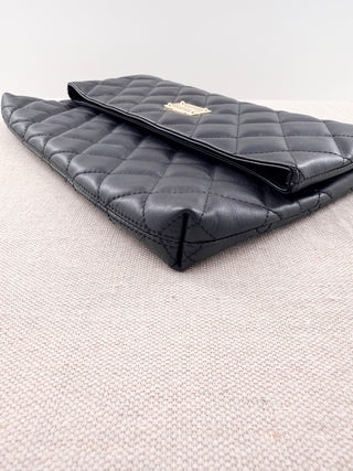 St. John large quilted leather clutch bag