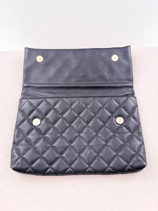 St. John large quilted leather clutch bag