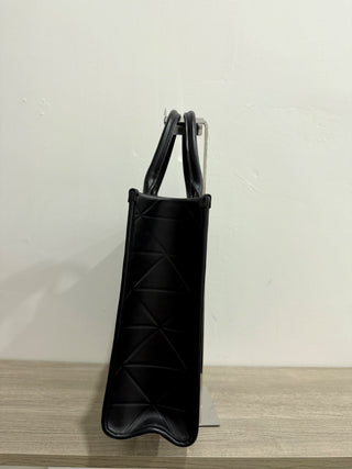 Prada leather Soft Calfskin Triangolo Symbole Embossed Medium Tote Black