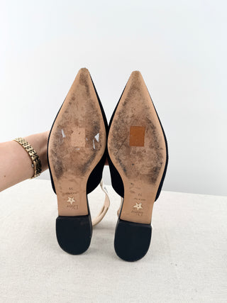 Dior j'adior slingback flat shoes technical textured fabric, 39