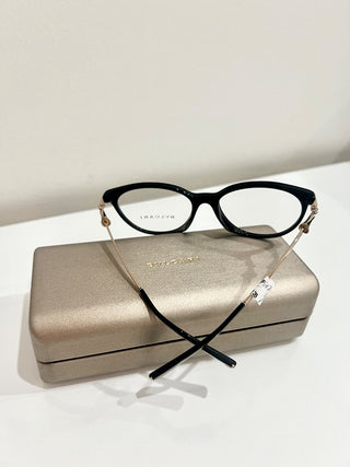 NWT Bvlgari 4143-B-F Navy Blue / Gold Plated Frame Full Rim Round Eyeglasss
