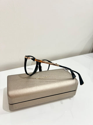 NWT Bvlgari 4143-B-F Navy Blue / Gold Plated Frame Full Rim Round Eyeglasss