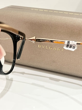 NWT Bvlgari 4143-B-F Navy Blue / Gold Plated Frame Full Rim Round Eyeglasss