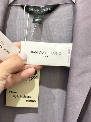 NWT Banana Republic Satin Tie-Wrap Blouse Dusty Amethyst Women's Size Small