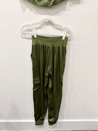 NWT Fate Sleeveless Tank Top & Cargo Jogger Pants Set Hunter Green Womens Size S