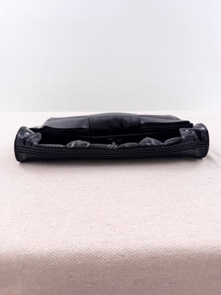 Valentino patent leather clutch bag with leather bow