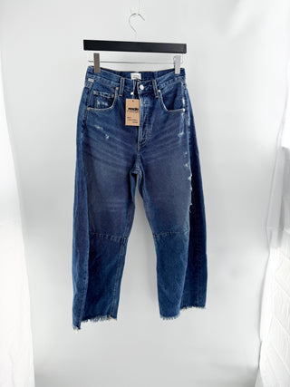 Citizens of Humanity premium vintage denim jeans featuring high-rise fit, relaxed straight-leg fit, and distressed detailing, 25