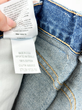 Citizens of Humanity premium vintage denim jeans featuring high-rise fit, relaxed straight-leg fit, and distressed detailing, 25