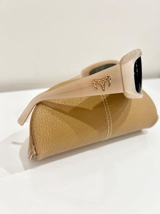Technomarine TM05aTR Tan Acetate Frame Green Lens Shield Sunglasses