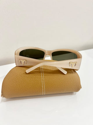 Technomarine TM05aTR Tan Acetate Frame Green Lens Shield Sunglasses