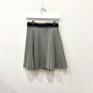 NWT Sandro Hockney Houndstooth Rhinestones Pleated Mini Skirt Silver 36 FR/4 US