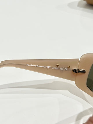 Technomarine TM05aTR Tan Acetate Frame Green Lens Shield Sunglasses