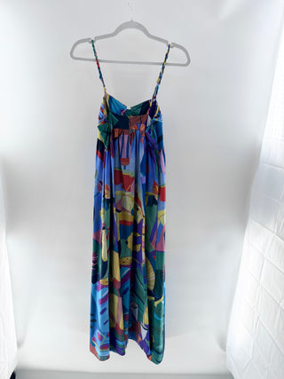 Farm Rio pattern long dress sleeveless, S