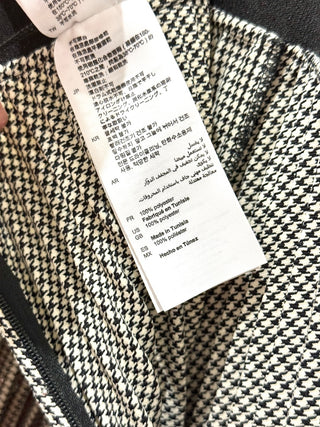 NWT Sandro Hockney Houndstooth Rhinestones Pleated Mini Skirt Silver 36 FR/4 US