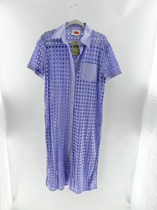 Solid & Striped eyelet long cover up, L