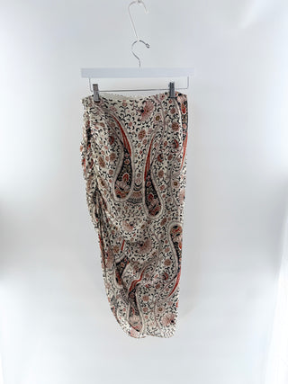 Veronica Beard pattern ruched long skirt, 6