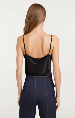 Cinq à Sept 100% Silk Sleeveless Cowl Neck Cami Tank Top Black Women's Size XL
