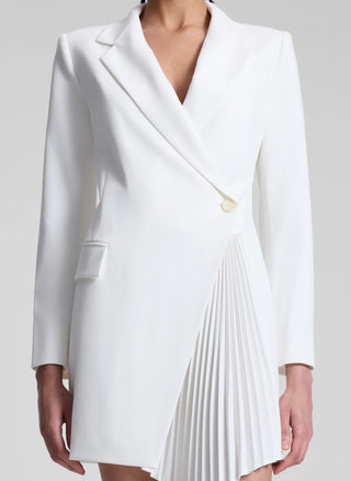 ALC Juliet Long Sleeve Asymmetrical Mini Blazer Dress Daikon White Womens Size 2