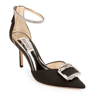 NWOT Badgley Mischka Marlow Ornament Ankle Strap Stiletto Pumps Black Womens 8.5