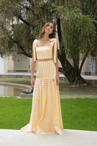 No Pise La Grama Mimosa Top & Toledo Maxi Skirt Yellow Stripes Top M / Bottom 6