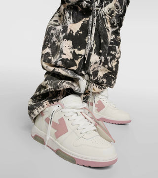 Off-White Out of Office Leather Low Top Sneakers Women's White Pink EU 37