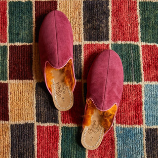 NWOT Sabah Santa Fe Shearling Baba Slip On Flat Mules Pink Suede Women's Size 38