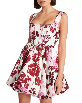 Aje Suzette Floral Bubble Hem Mini Dress Roses of Provence Print AUS 8 / US 4