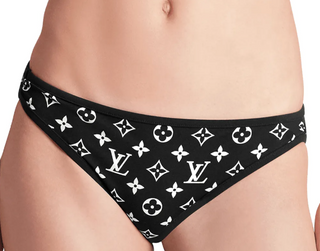 NWT Louis Vuitton LV Graphic Monogram Bikini Bottoms Black Women's FR 40 / US 8
