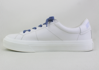 Givenchy Calf Leather Lace-Up City Court Sneakers White/Blue Women's Size EU 40
