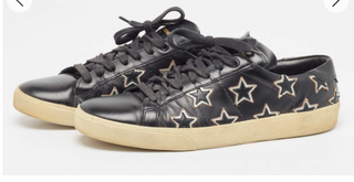 Saint Laurent Leather Classic Star Low Top Court Sneakers Black Women Size EU 40