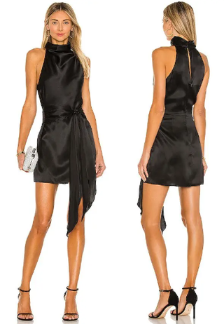 Amanda Uprichard Sandrine Sleeveless Halter Neck Mini Dress Black Women's Small