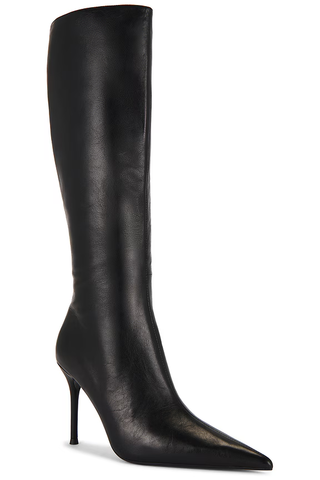 Tony Bianco Izia Leather Knee High Stilettos Heel Boots Black Vintage Women US 9