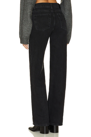 Anine Bing Hugh High Waisted Denim Wide Leg Jeans Vintage Black Women's Size 27