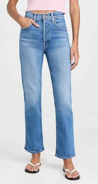 Mother Superior High Waisted Whiskered Denim Ankle Jeans Blue Women's Size 28