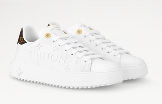 Louis Vuitton Time Out Debossed LV Monogram Leather Low Top Sneaker White EU 39