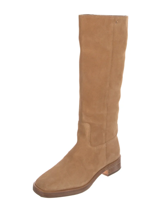 NWOT Larroude Anne Suede Square Toe Riding Equestrian Boots Brown Womens 9.5