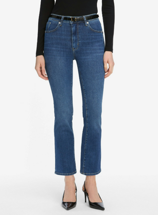 Frame The Reboot High Rise Crop Jeans Medium Wash Femma Blue Womens Size 28