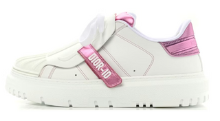 Christian Dior Dior-ID Calf Leather Low Top Sneakers White Metallic Pink EU 38